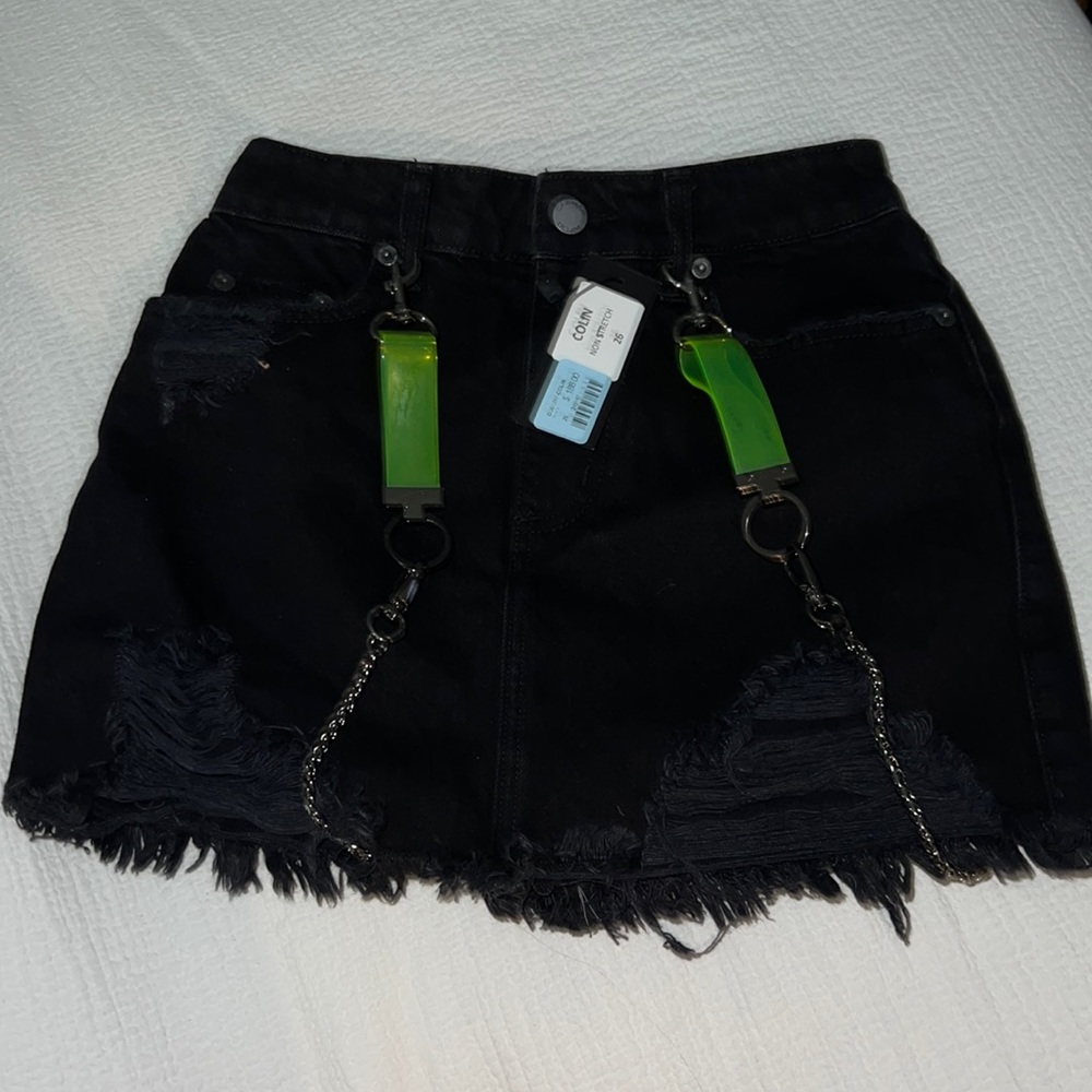 Brand New Carmar (LF) Black Denim Skirt
